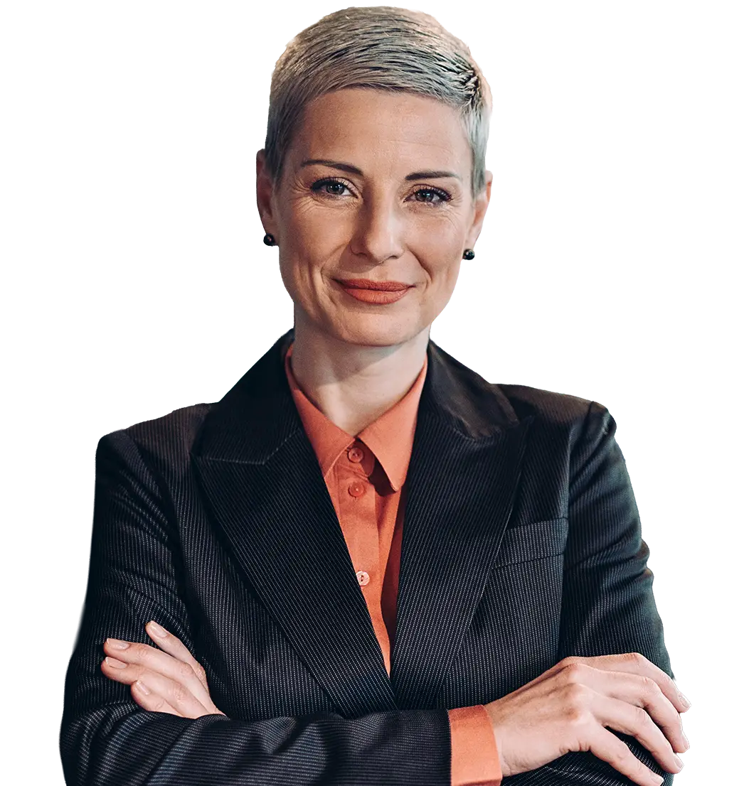 Laywer with arms crossed posing for the camera