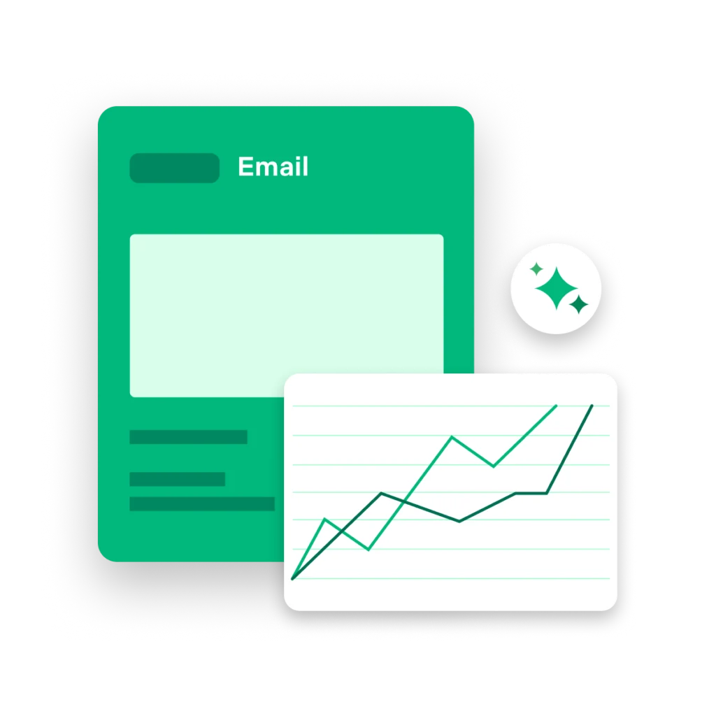 Een pictogram dat intelligente e-mails van klanten met AI voorstelt