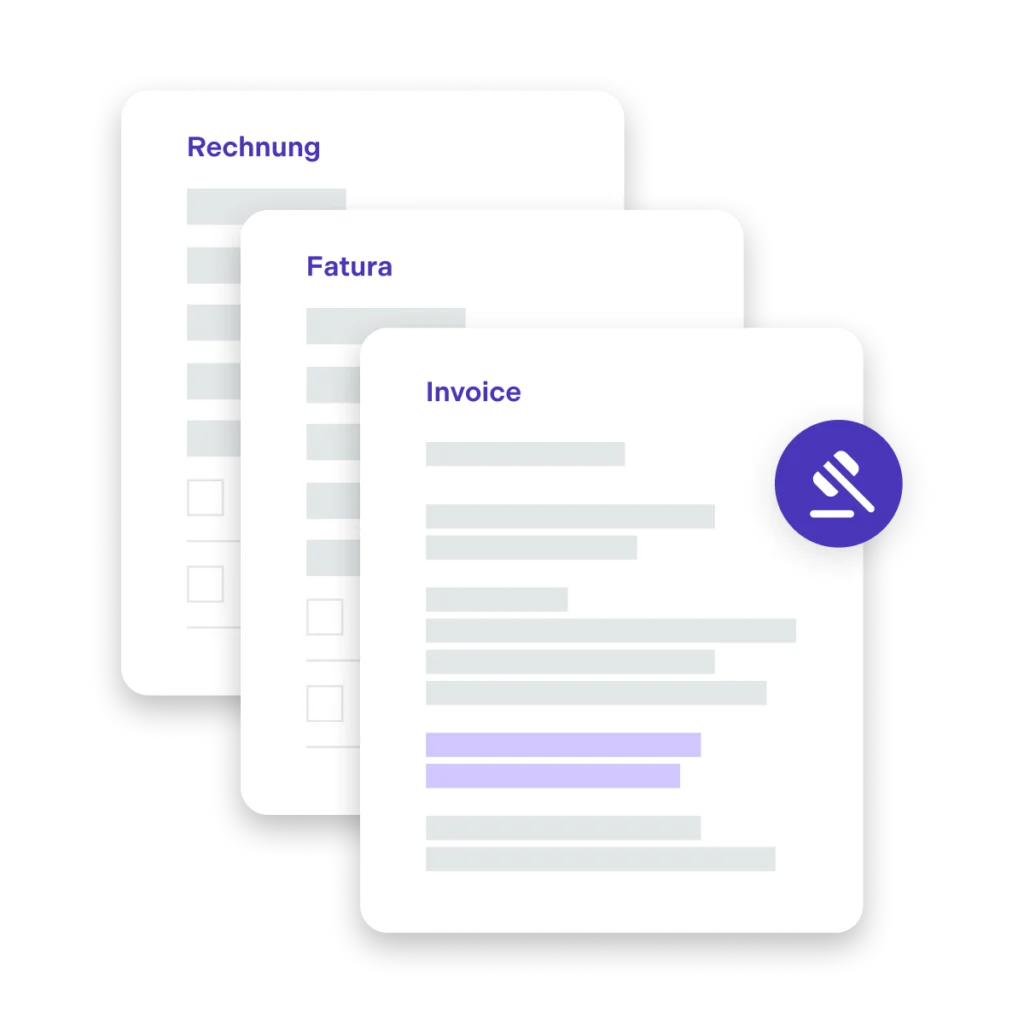 An icon representing invoice translation