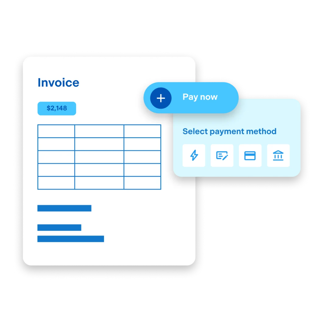 An icon representing a customer view when paying an invoice