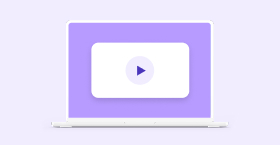 Laptop with video icon on screen