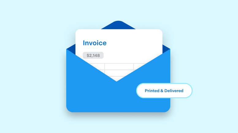 Invoice printed and delivered graphic