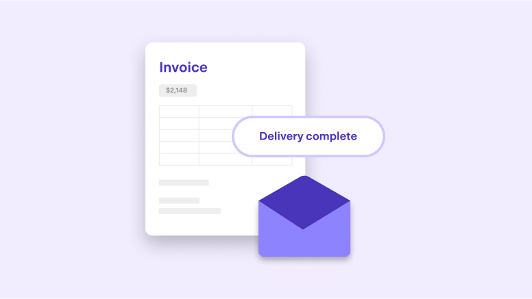 Invoice delivery complete graphic