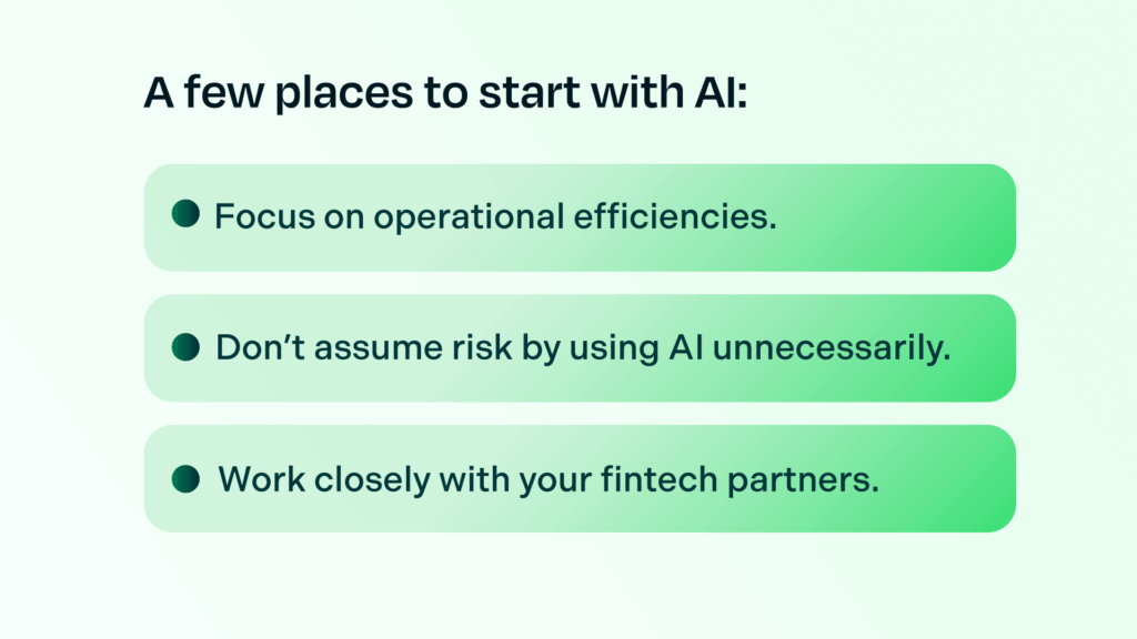 a graphic to show a few places to start with AI