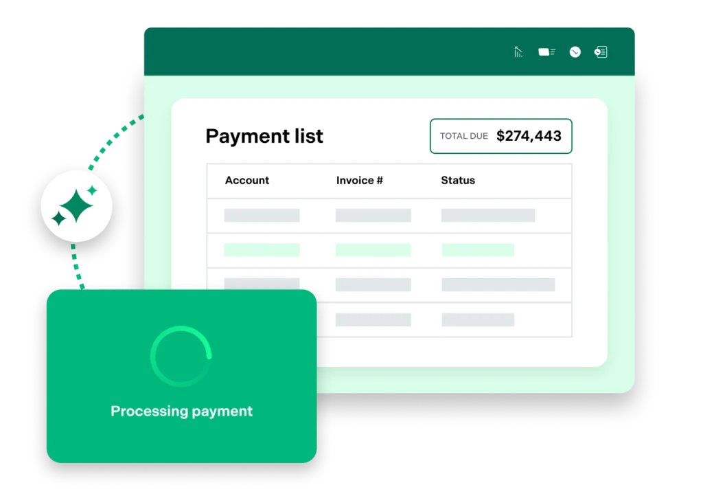 Graphic depicting payment list