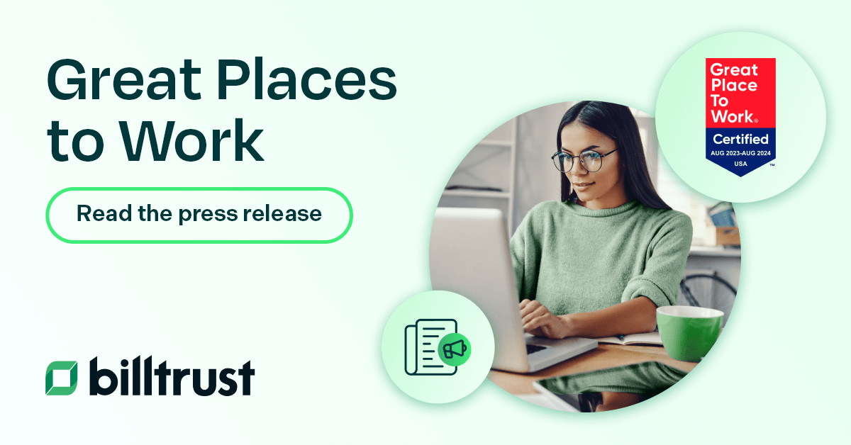 A thumbnail for the press release about Billtrust being "Great Places to Work" certified