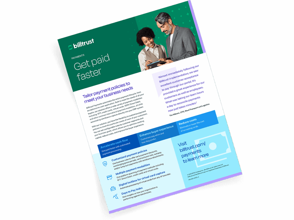 Mock-up eines Leitfadens, wie man als Unternehmen schneller bezahlt wird