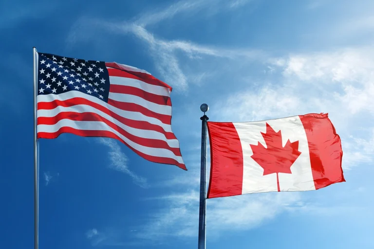 United States and Canada Flags