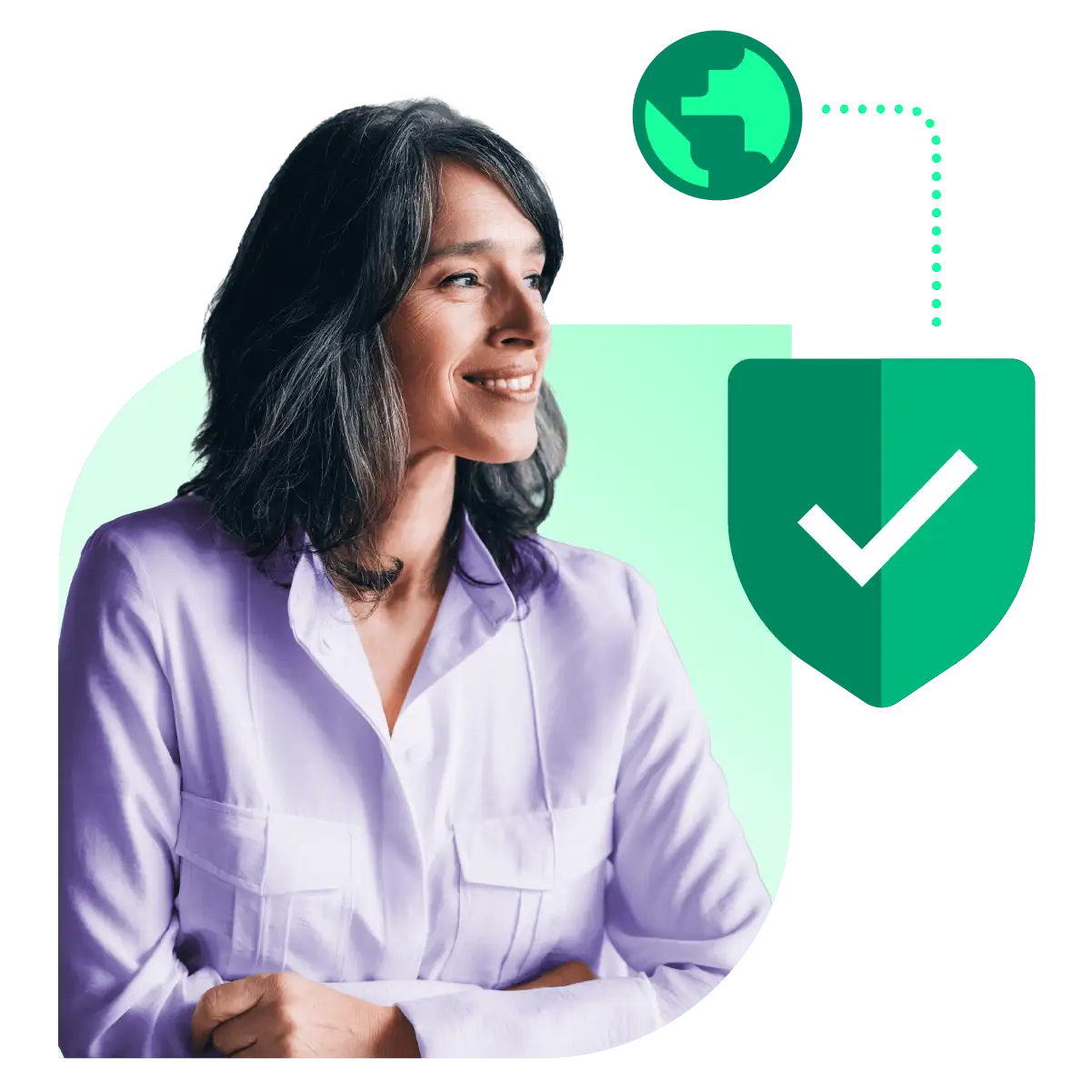 Woman looking at security imagery