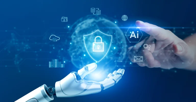 AI with hand and robot hand