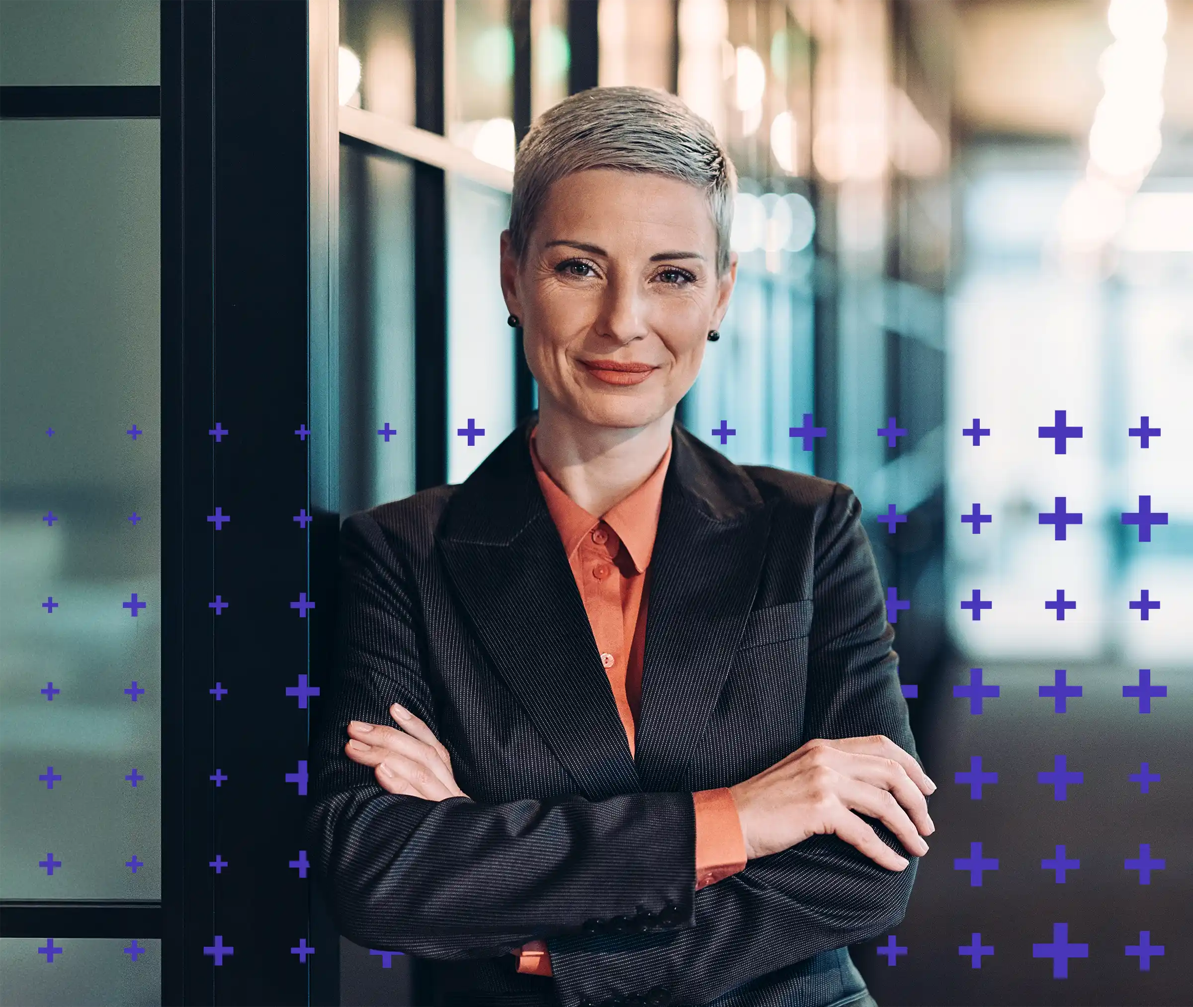 Smart businesswoman posing for camera
