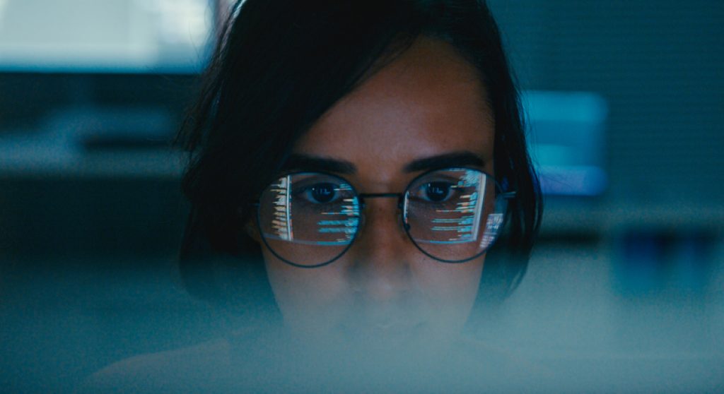 Closeup of Female computer programmer