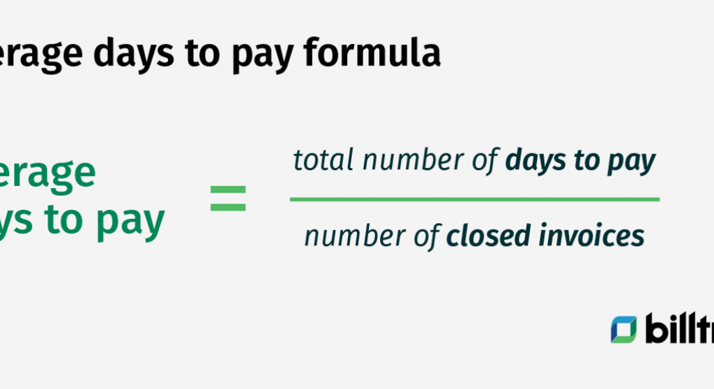 a graphic of the formular for average days to pay