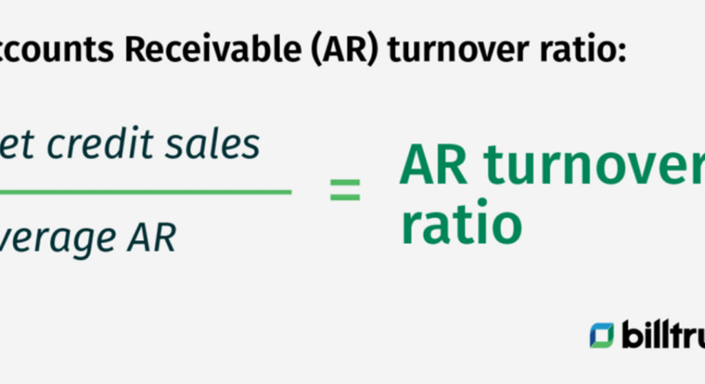 eine Grafik mit der Formel für die Debitorenbuchhaltung-Umsatzquote