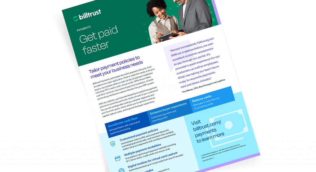 Mock-up eines Leitfadens, wie man als Unternehmen schneller bezahlt wird