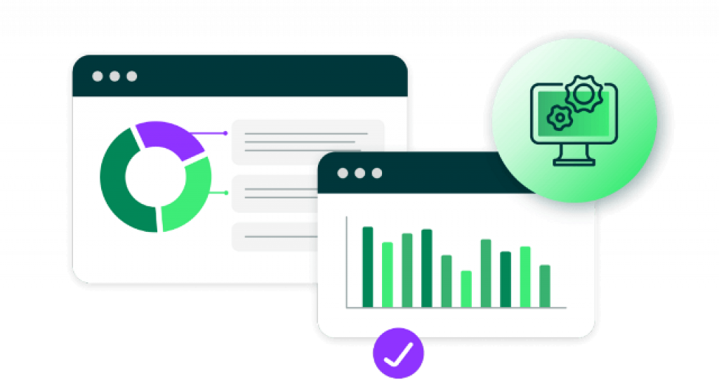 charts with a computer icon