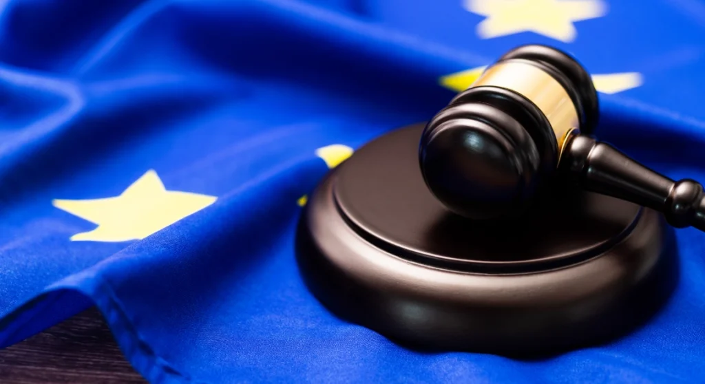EU Flag and Gavel