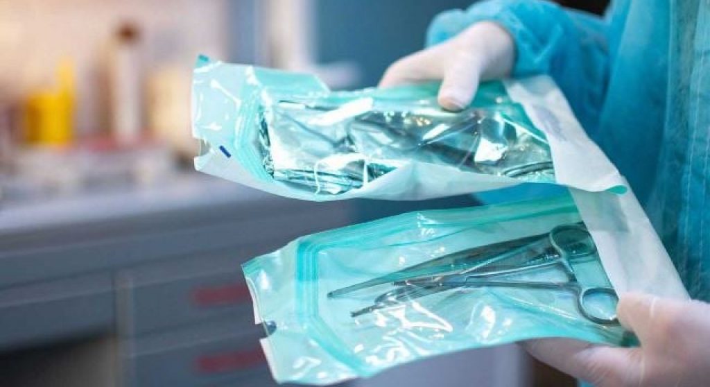 Handing holding sterile medical equipment