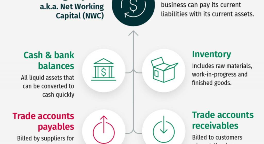 the main components of working capital: cash and bank balances